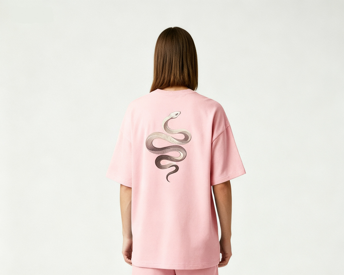 Pinky Grey Snake Tshirt — Women