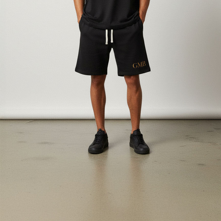 Black Golden Snake Shorts — Men