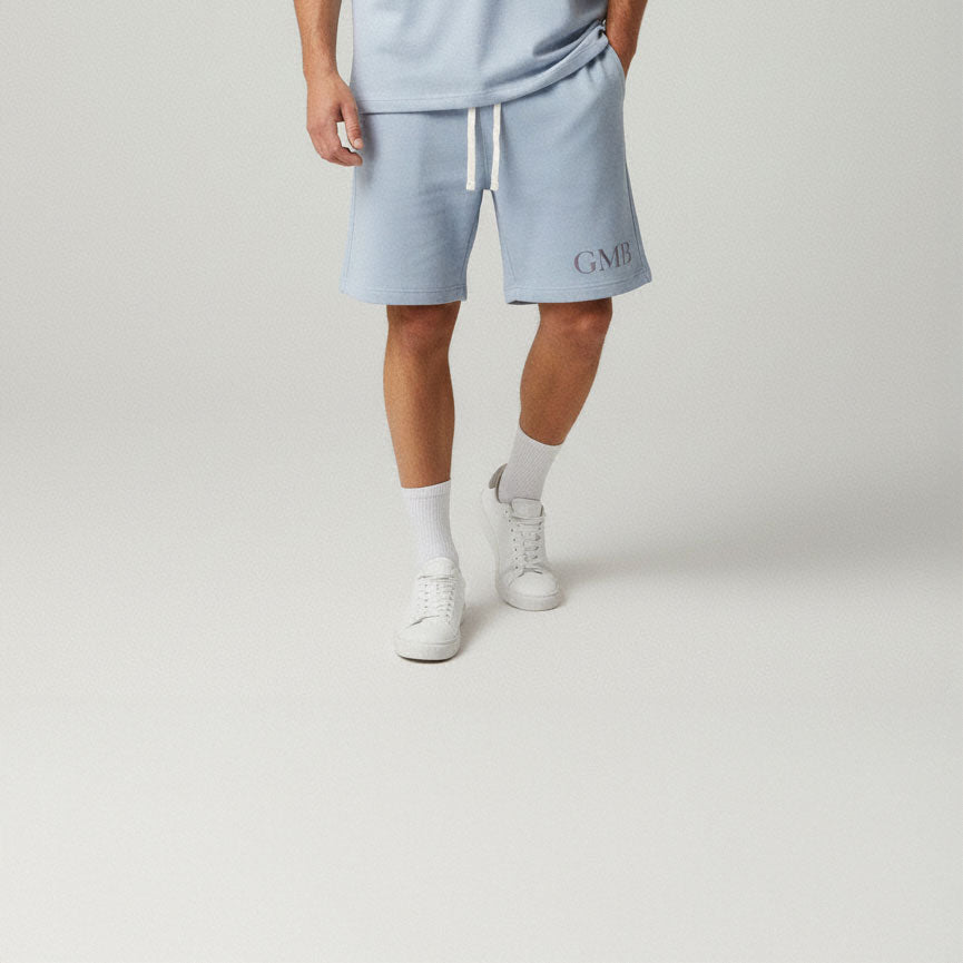 Baby Blue Grey Snake Shorts — Men
