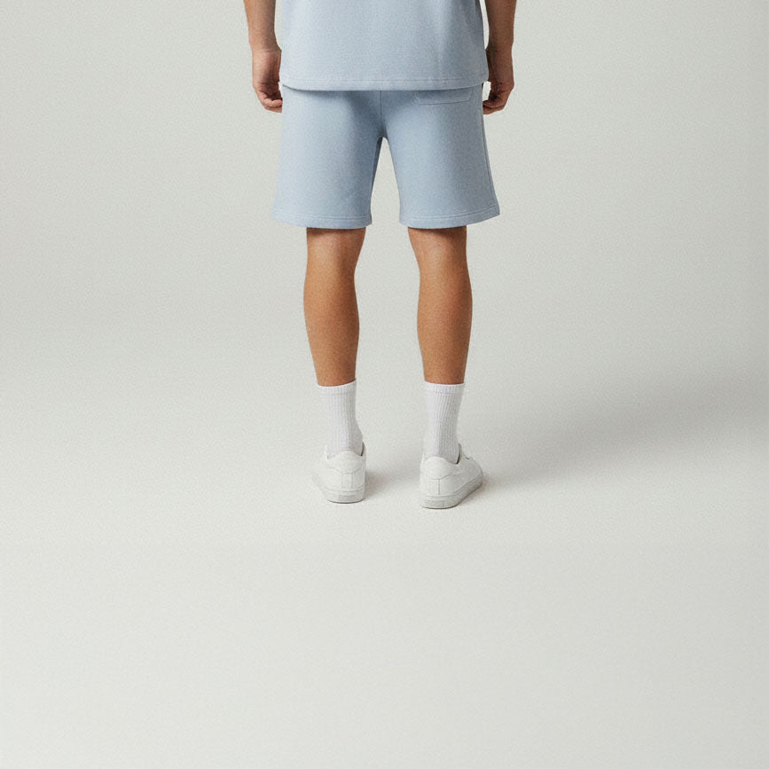 Baby Blue Grey Snake Shorts — Men