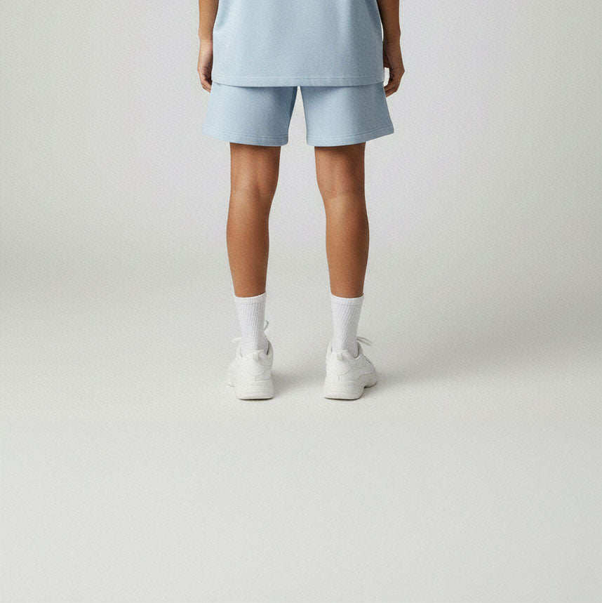 Baby Blue Grey Snake Shorts — Women