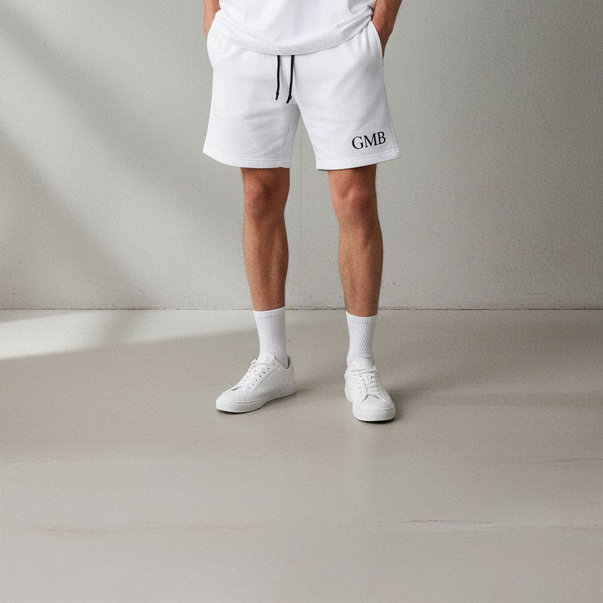 White Black Snake Shorts — Men